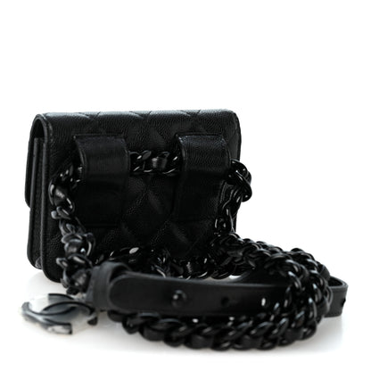 Chanel Caviar Quilted My Everything Belt Flap Card Holder Black 2 of 10