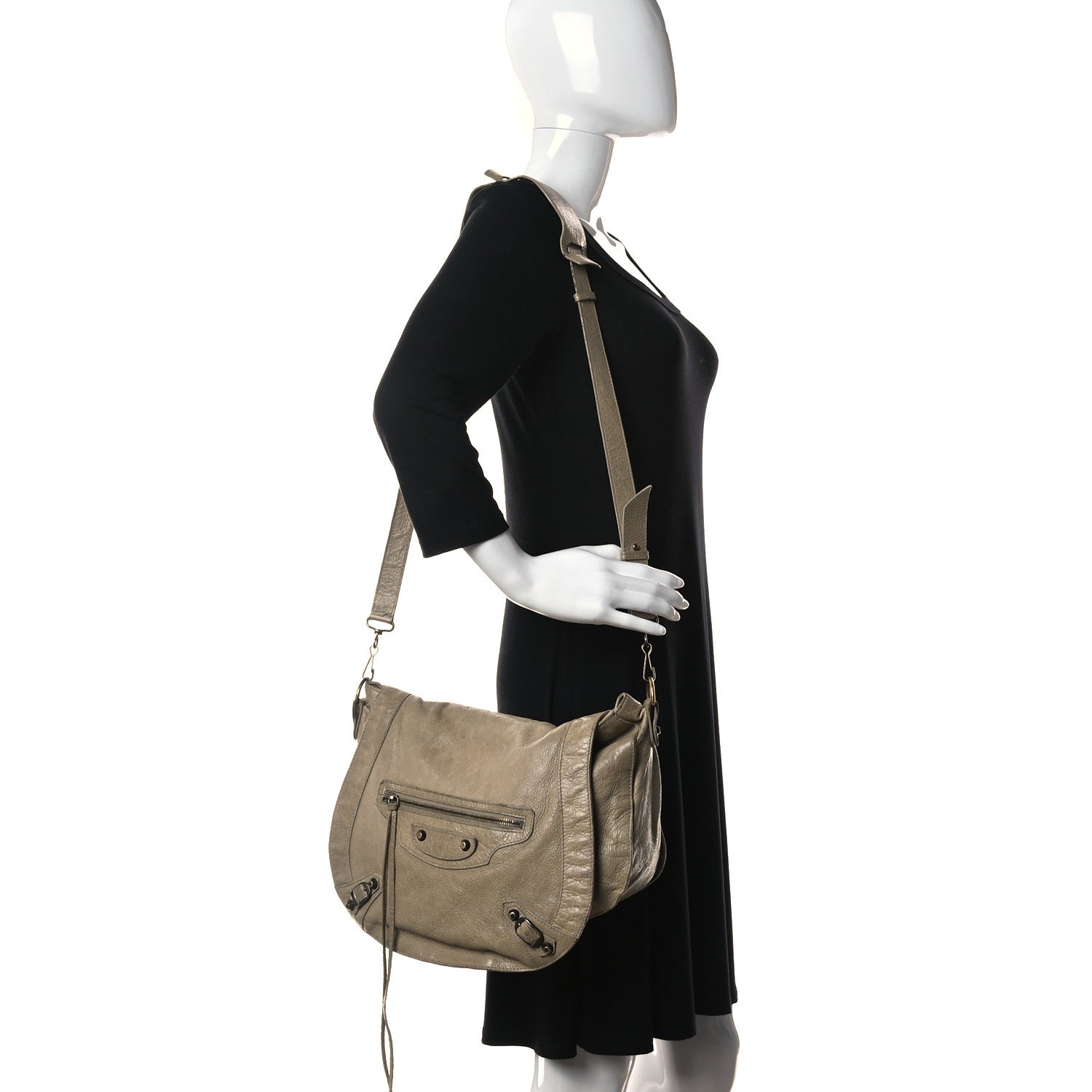 Balenciaga Agneau Classic Hardware Neo Folk Messenger Beige Latte 2 of 25