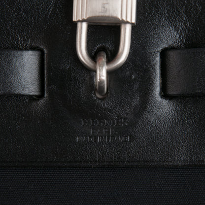 Hermes Toile Vache Calfskin Herbag 39 GM Black 5 of 9