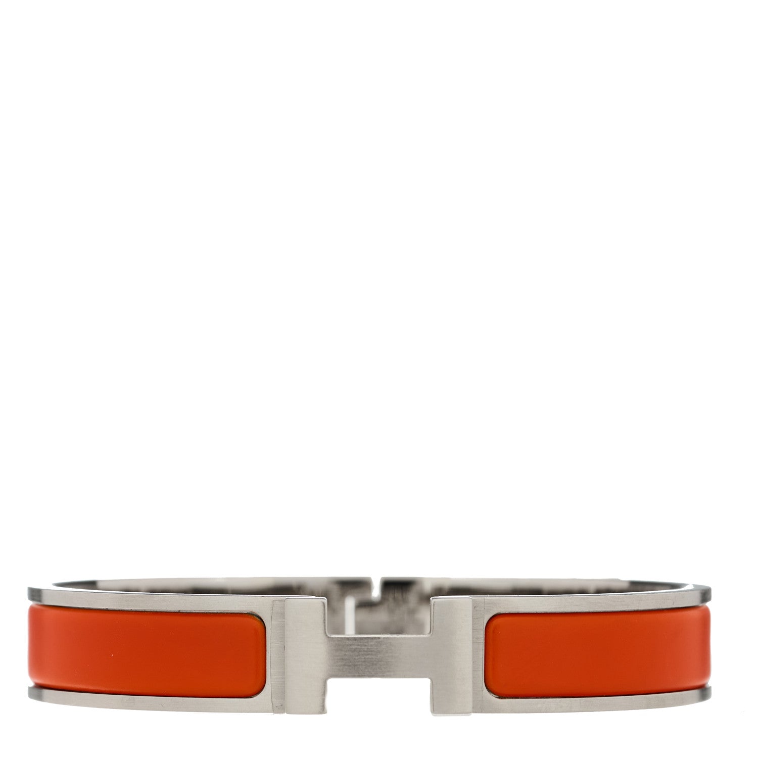 Hermes Matte Enamel Narrow Clic Clac HH Bracelet T6 Orange 1 of 5