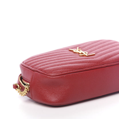 Saint Laurent Grain De Poudre Matelasse Monogram Mini Lou Camera Bag Eros Red 8 of 10