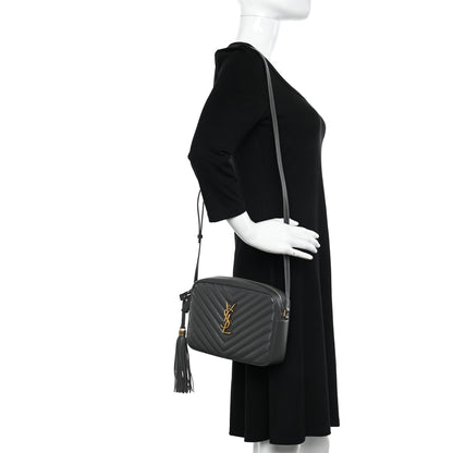Saint Laurent Calfskin Matelasse Monogram Lou Camera Bag Storm 2 of 12