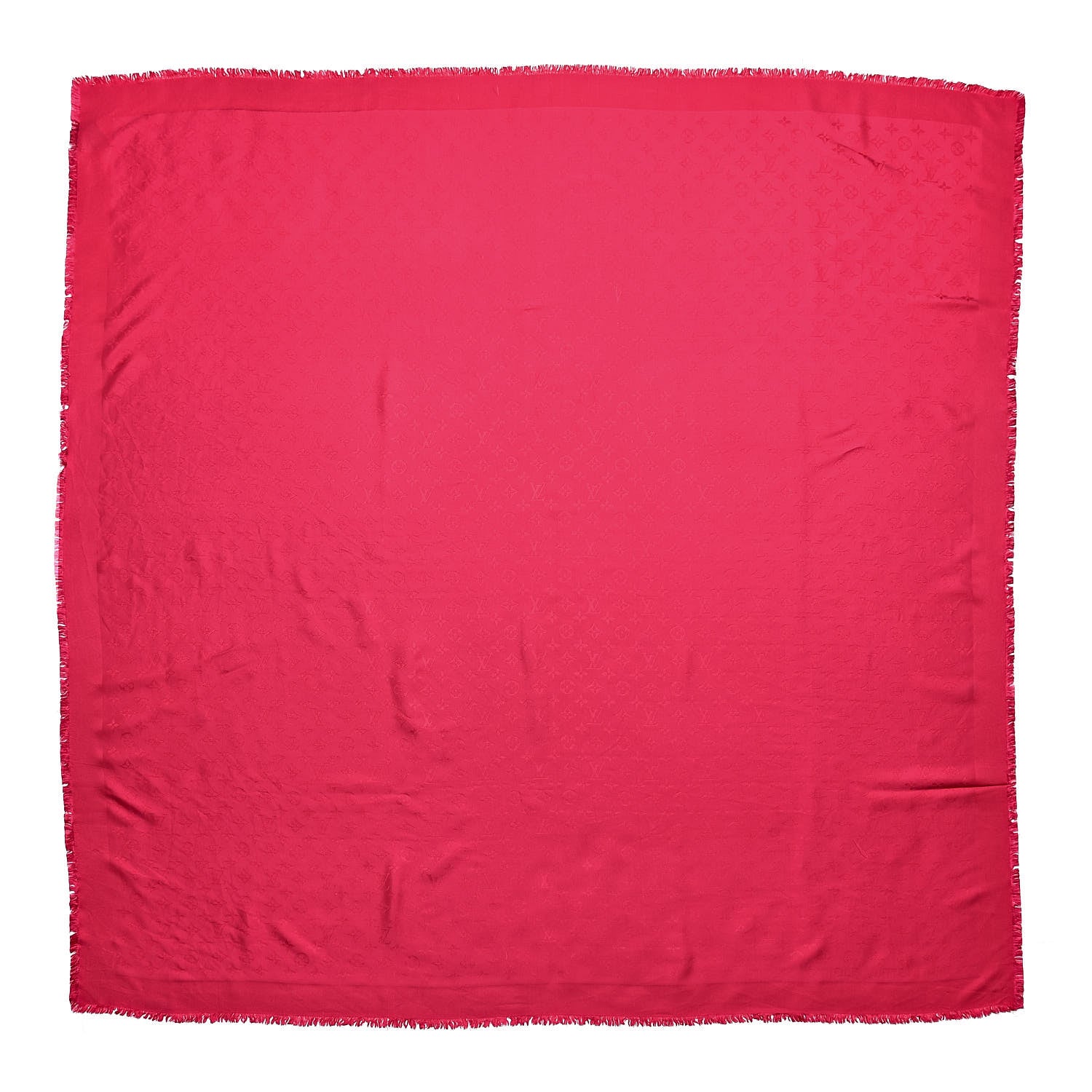 Louis Vuitton Silk Wool Monogram Shawl Fuchsia 1 of 4