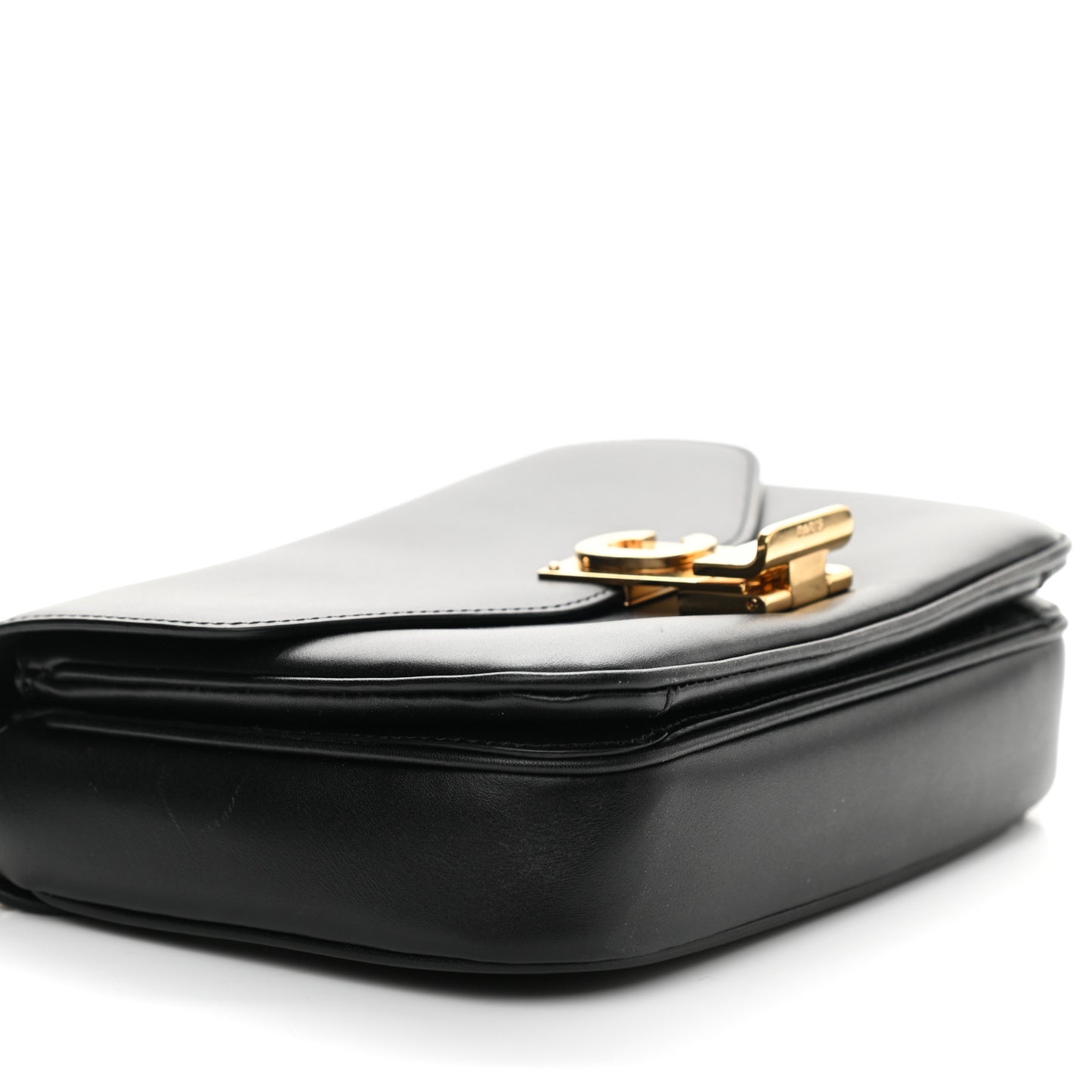 Shiny Calfskin Small C Bag Black