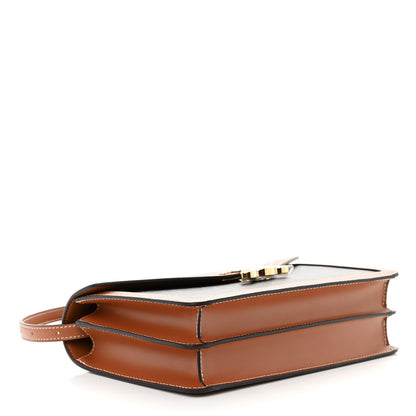 Celine Triomphe Canvas Calfskin Enveloppe Bag Tan 4 of 14