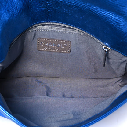 Chanel Metallic Cracked Calfskin Modern Chain Flap Bag Blue 5 of 11