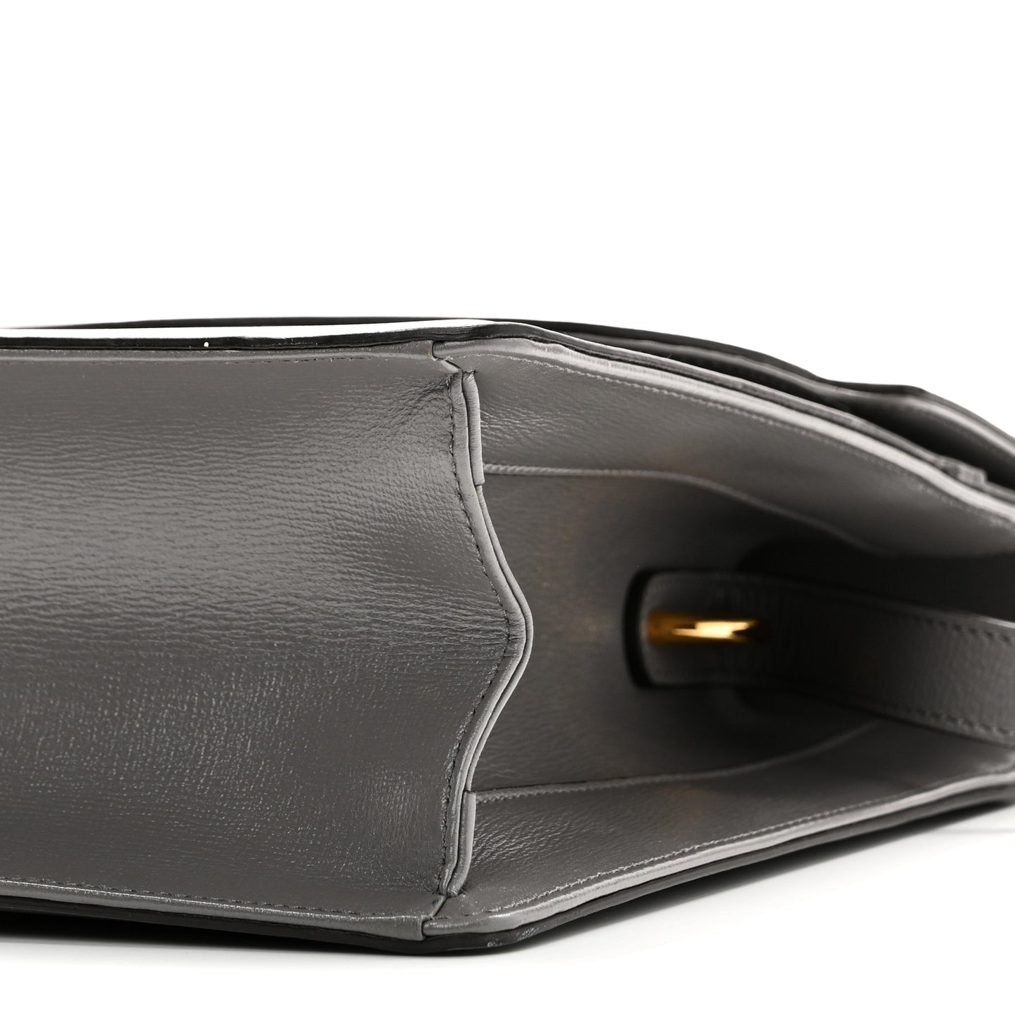 Textured Calfskin Medium Torchon GG Ring Shoulder Bag Grey
