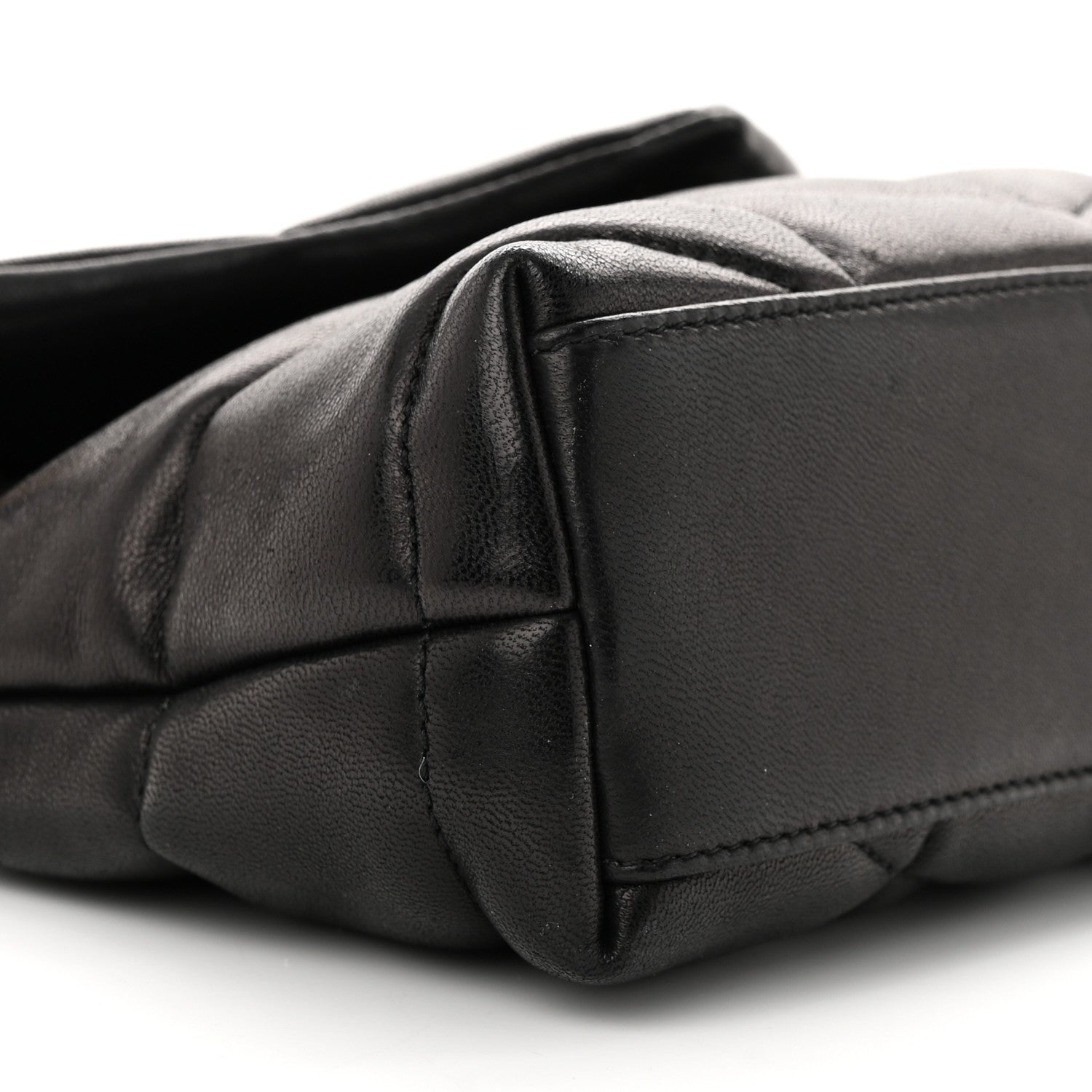 Saint Laurent Lambskin Quilted Toy Loulou Puffer Monogram Chain Satchel Black 9 of 10