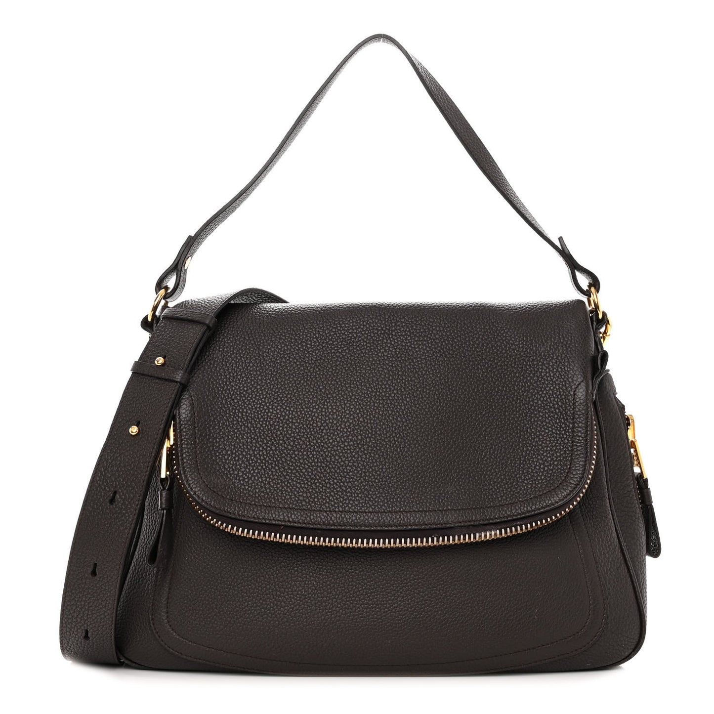 Pebbled Calfskin Large Jennifer Dark Brown