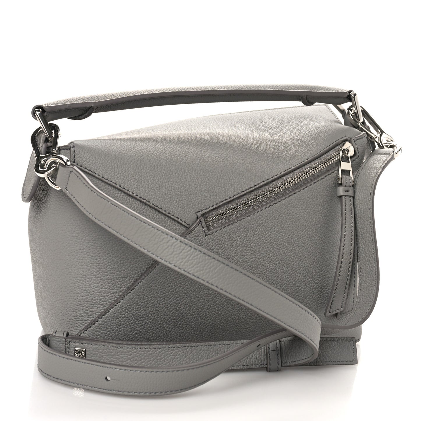 Soft Grained Calfskin Small Puzzle Edge Bag Pearl Grey