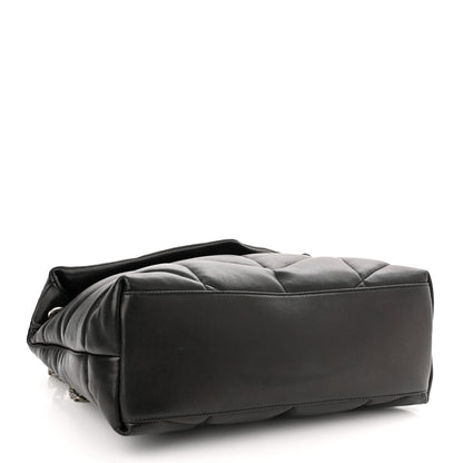 Saint Laurent Lambskin Quilted Medium Loulou Puffer Monogram Chain Satchel Black 4 of 11