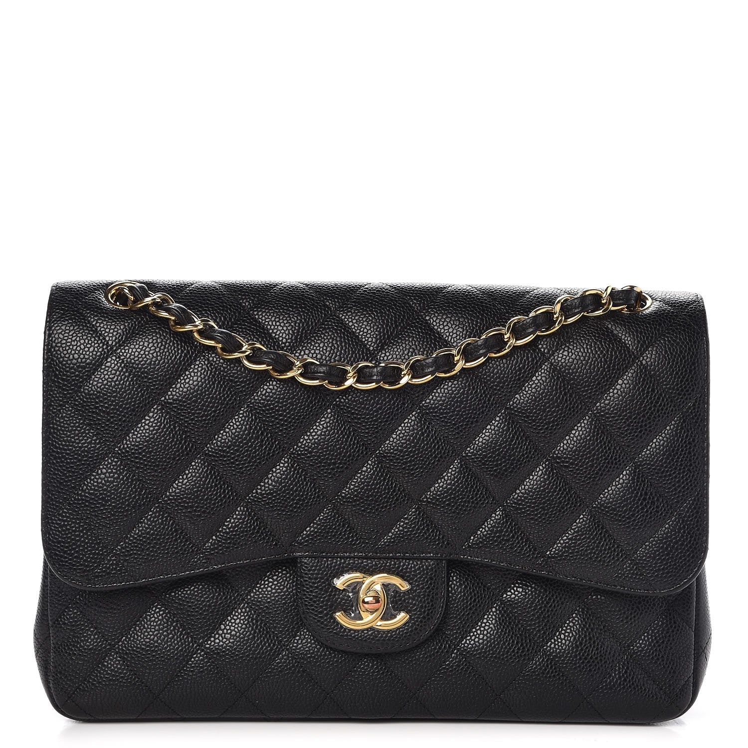 Chanel Caviar Quilted Jumbo Double Flap Black 1 of 10