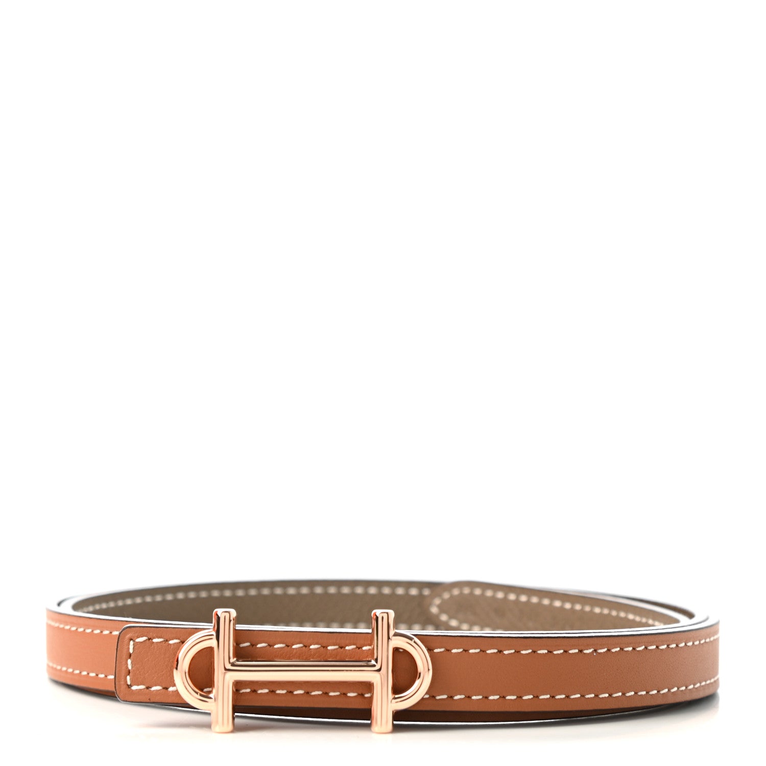 Hermes Swift Epsom 13mm Gamma Belt 85 Gold Etoupe 1 of 4