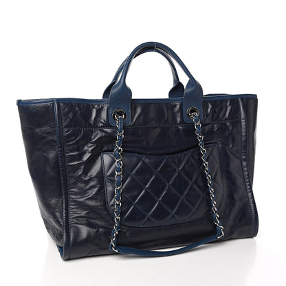 Chanel Glazed Calfskin Medium Deauville Tote Blue 2 of 10