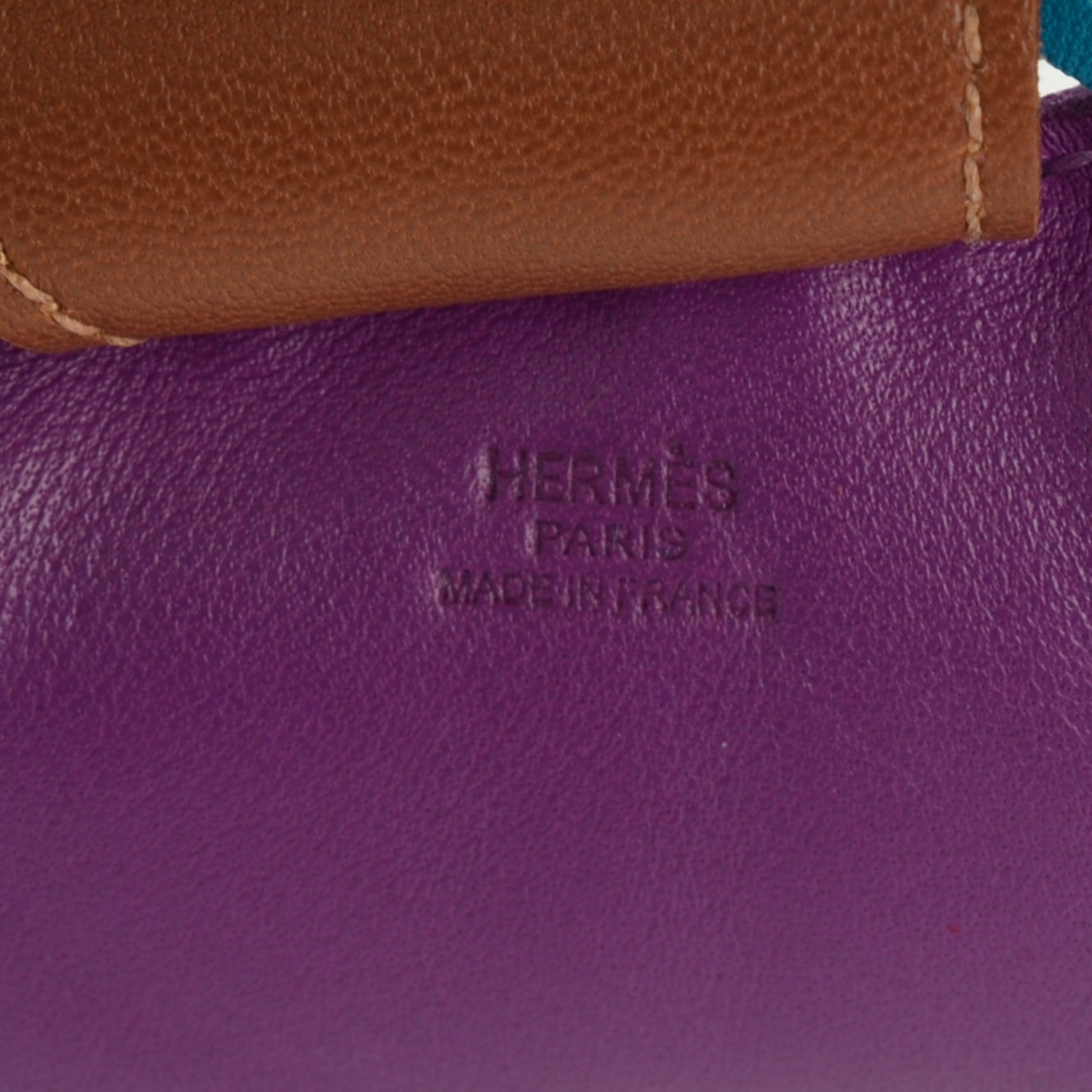 Hermes Milo Lambskin Grigri Rodeo Horse Bag Charm GM Anemone Bleu Izmir Fauve 3 of 4