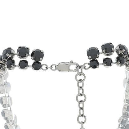 Saint Laurent Crystal Necklace Black Silver 5 of 6