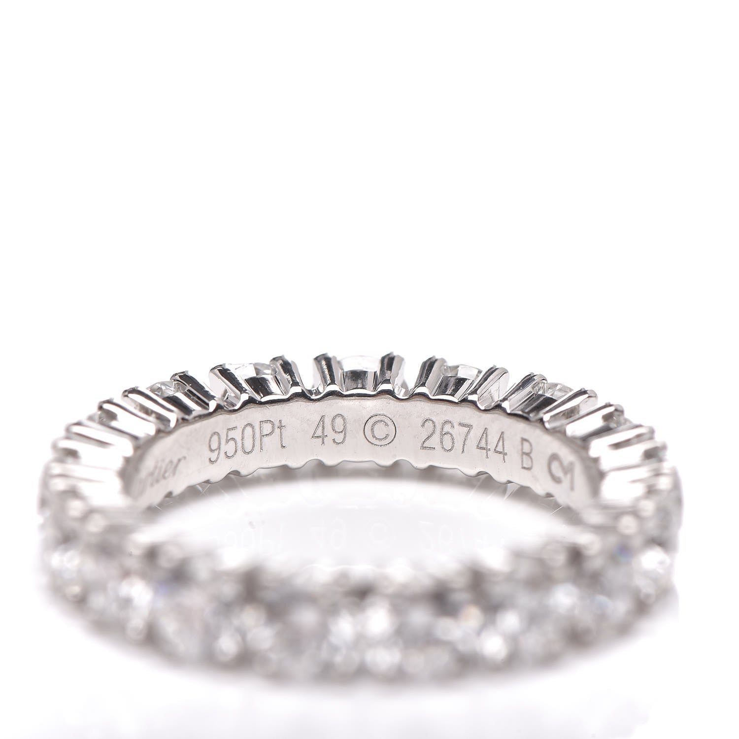 Cartier Platinum Diamond 2.81ct Destinée Wedding Band Ring 49 4.75 5 of 8