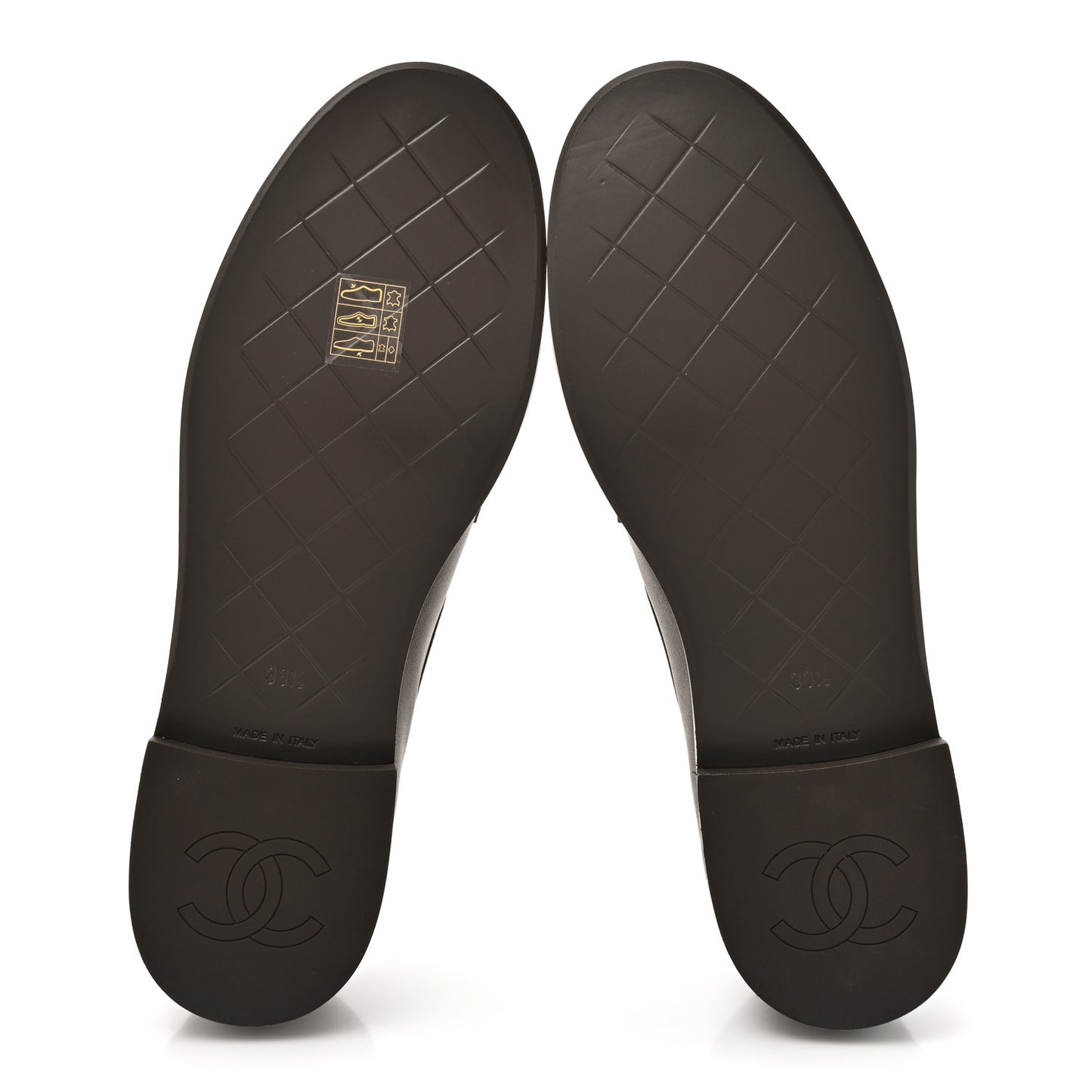 Lambskin Quilted CC Turnlock Loafers 38.5 Brown