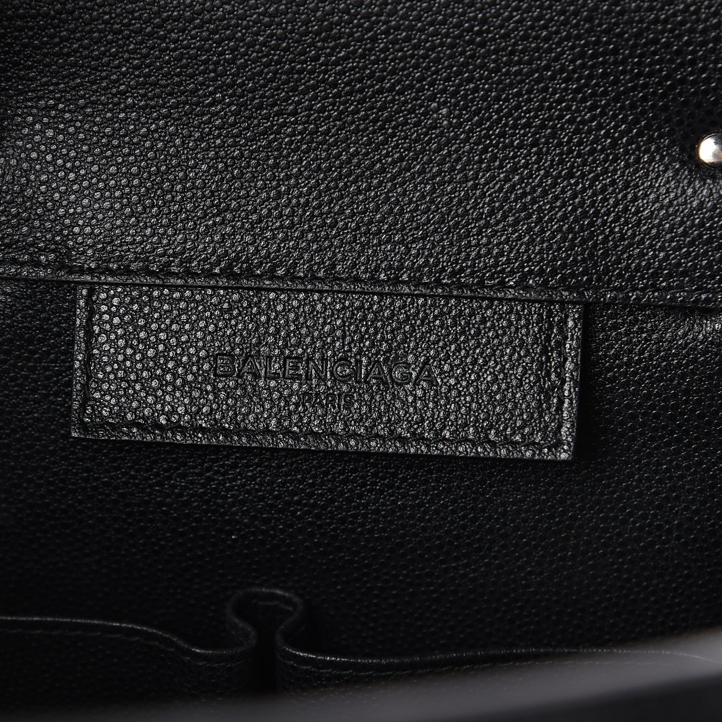 Grained Calfskin Papier Flap Tote Black