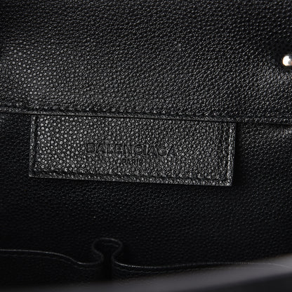 Balenciaga Grained Calfskin Papier Flap Tote Black 5 of 8