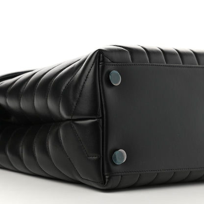 Saint Laurent Calfskin Y Quilted Monogram Large Loulou Chain Satchel Black 10 of 12