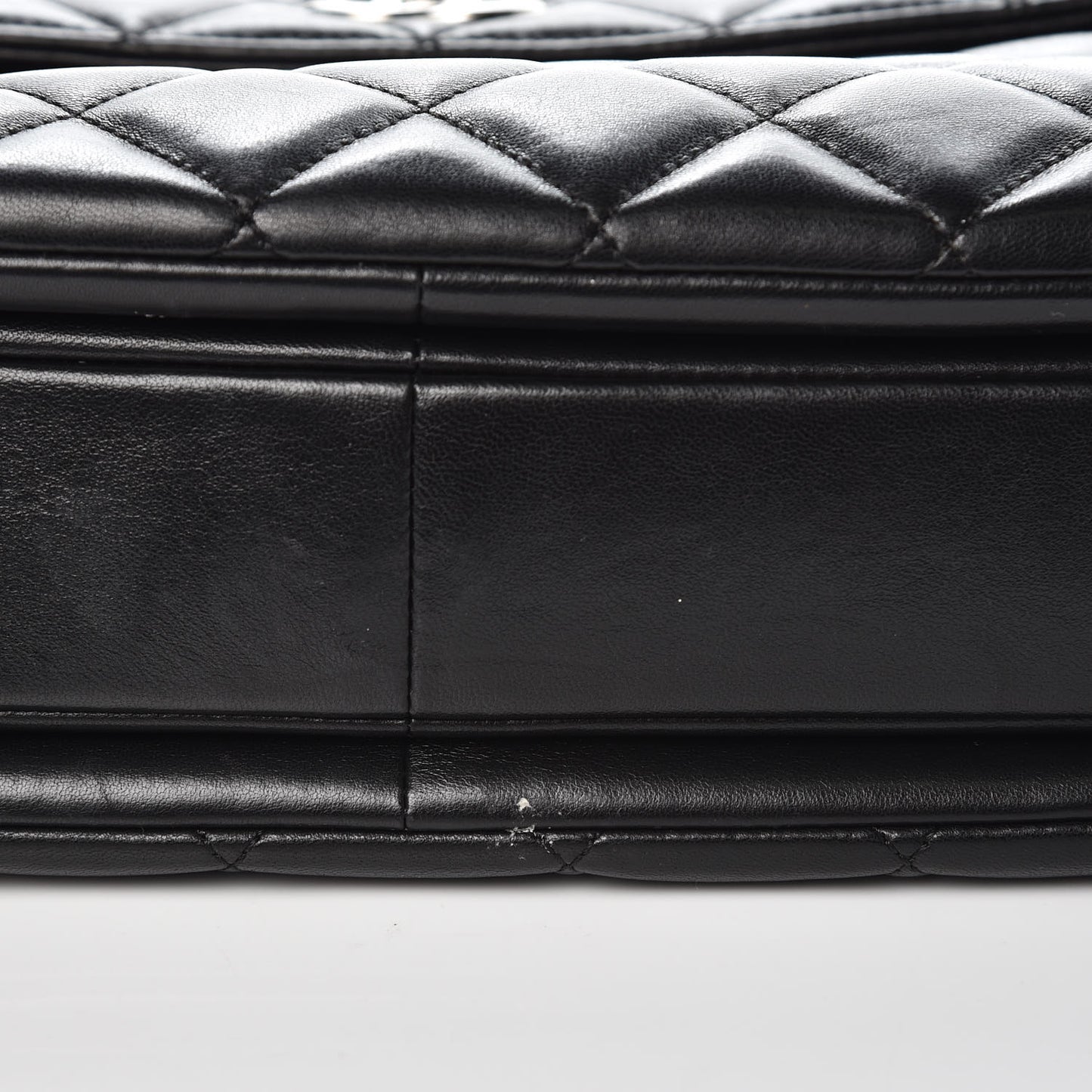 Lambskin Quilted Large Trendy CC Dual Handle Flap Bag Black