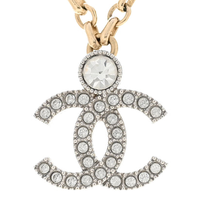 Chanel Crystal CC Necklace Gold Silver 4 of 6