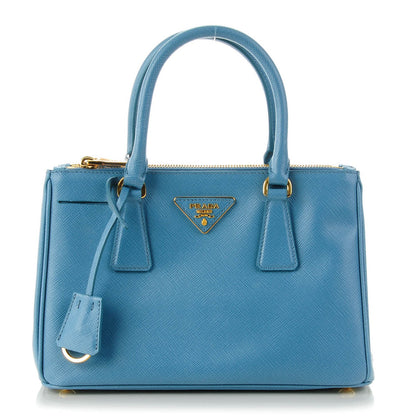 Prada Saffiano Galleria Mini Double Zip Tote Aviazione 1 of 8
