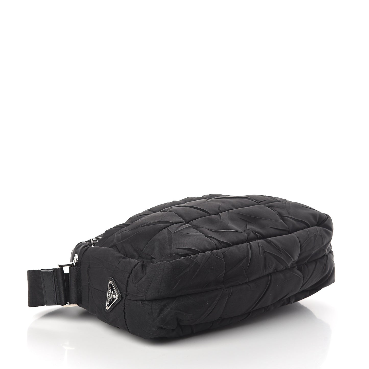 Nylon Tessuto Impuntu Quilted Shoulder Bag Black