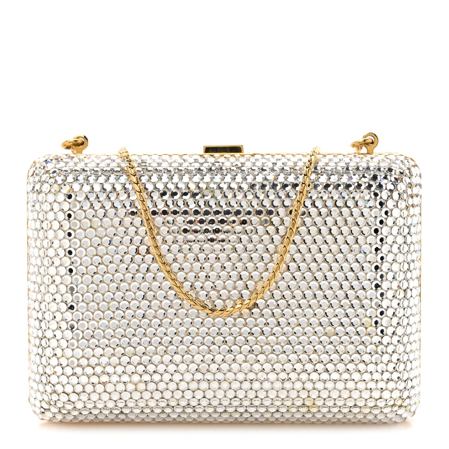 Swarovski Crystal Minaudiere Clutch Silver Gold
