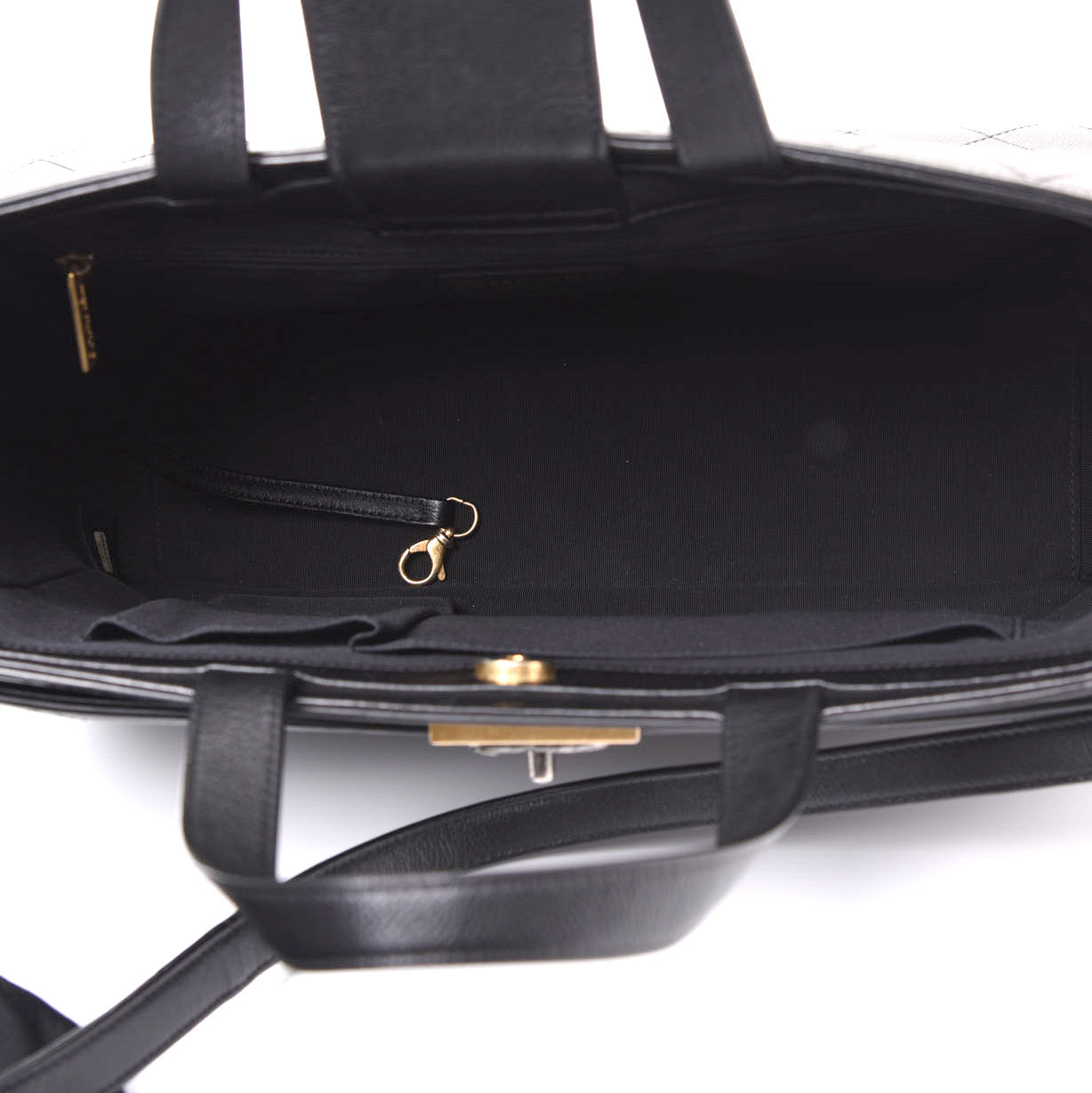Chanel Calfskin Stitched Large Straight Lines Shopping Tote Black 4 of 12