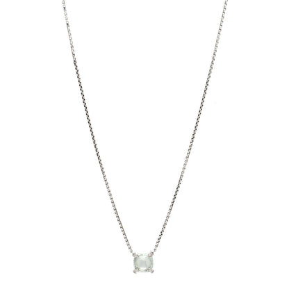 David Yurman Sterling Silver Diamond Prasiolite 9mm Petite Chatelaine Pendant Necklace 1 of 4