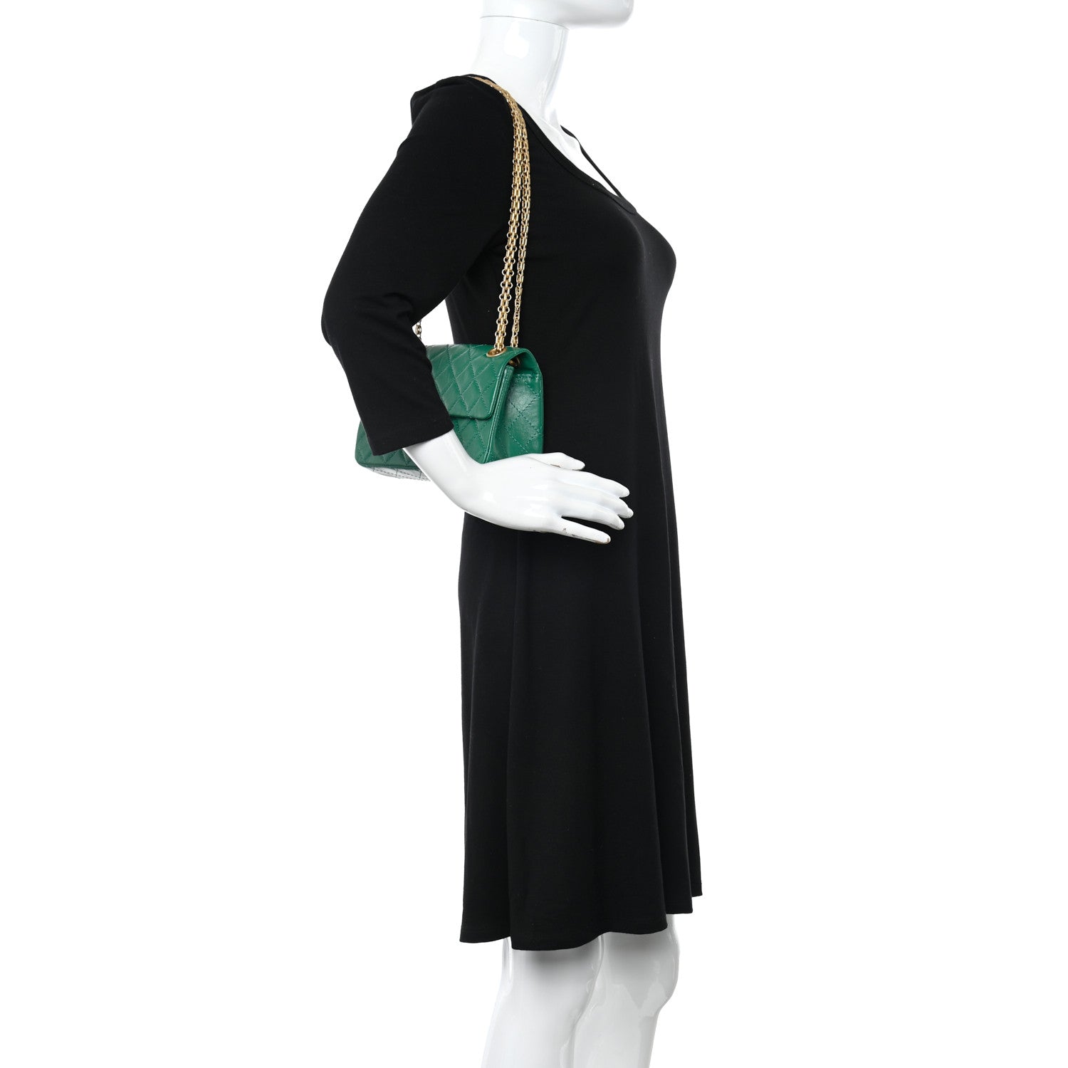 Chanel Aged Calfskin Quilted 2.55 Reissue Mini Flap Green 2 of 11