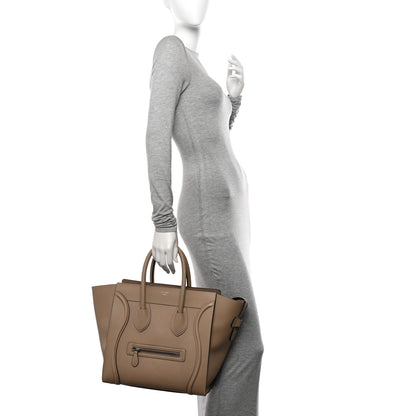 Celine Drummed Calfskin Mini Luggage Dune 2 of 20
