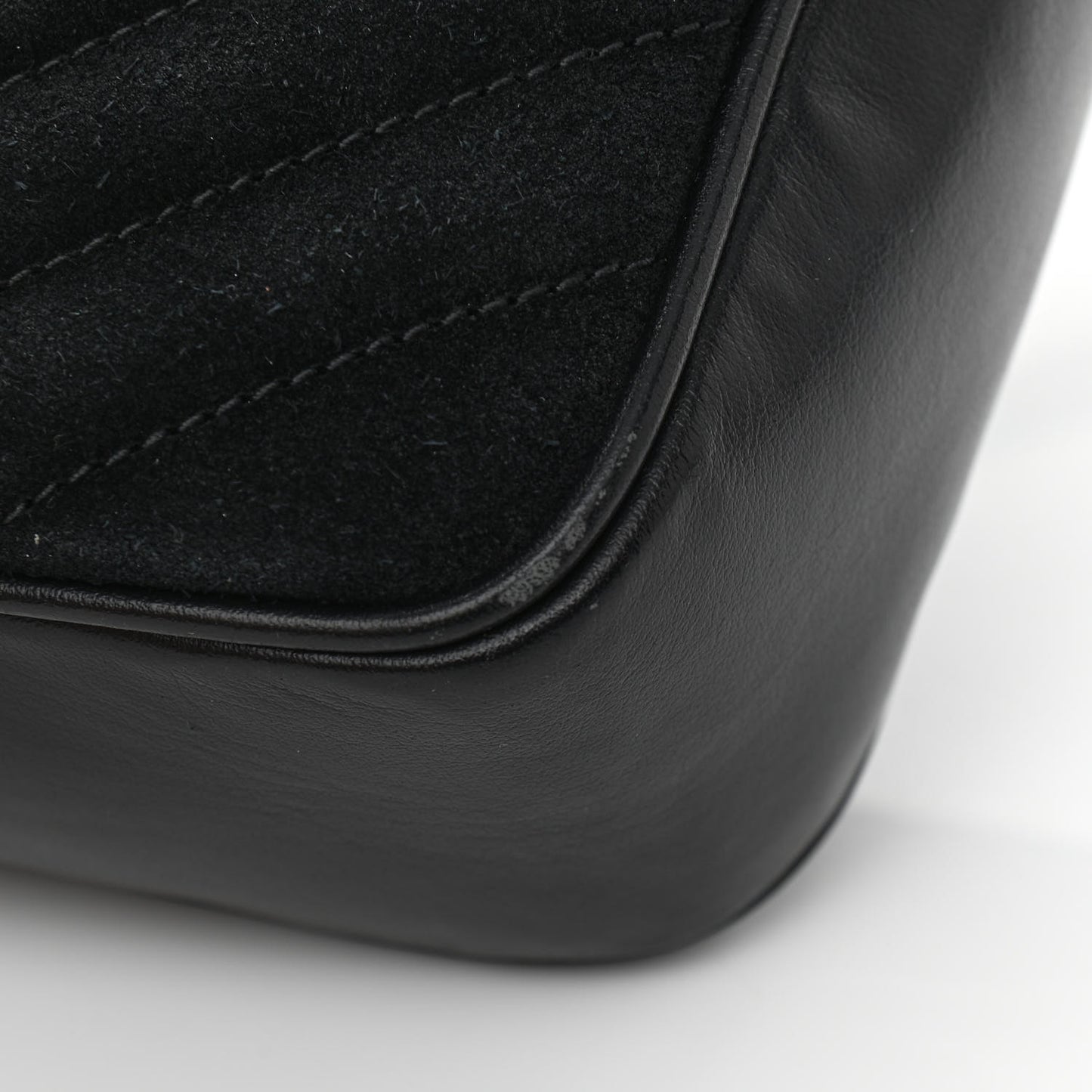 Suede Calfskin Monogram Lou Camera Bag Black