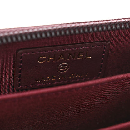 Chanel Caviar Quilted Boy Zip Around Coin Purse Wallet Dark Purple 6 of 7