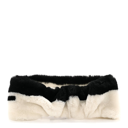 Chanel Cashmere Blend Logo Headband White Black 5 of 12