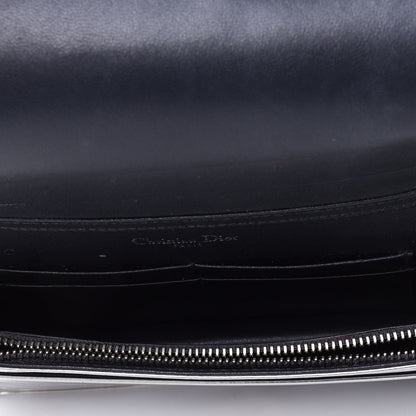 Christian Dior Metallic Patent Micro-Cannage Diorama Wallet on Chain Pouch Silver 4 of 4