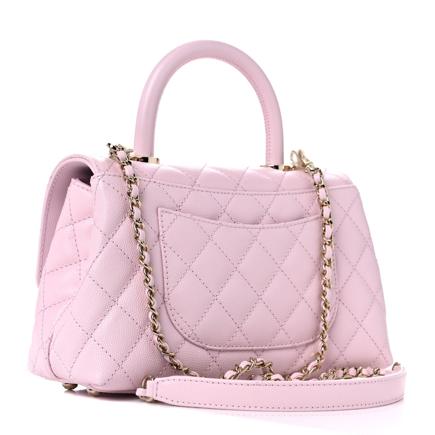 Chanel Caviar Quilted Mini Coco Handle Flap Light Pink 2 of 9
