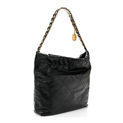 Chanel Shiny Calfskin Quilted Small Chanel 22 Black 4 of 11