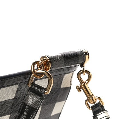 Dolce & Gabbana Dauphine Print Checker Medium Miss Sicily Satchel Black White 18 of 18