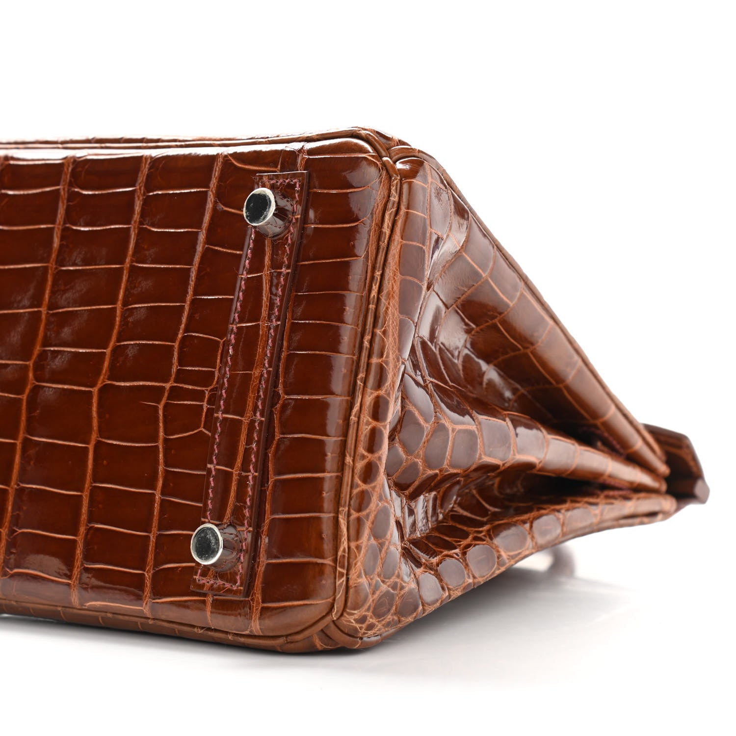 Hermes Shiny Niloticus Crocodile Birkin 25 Miel 11 of 11