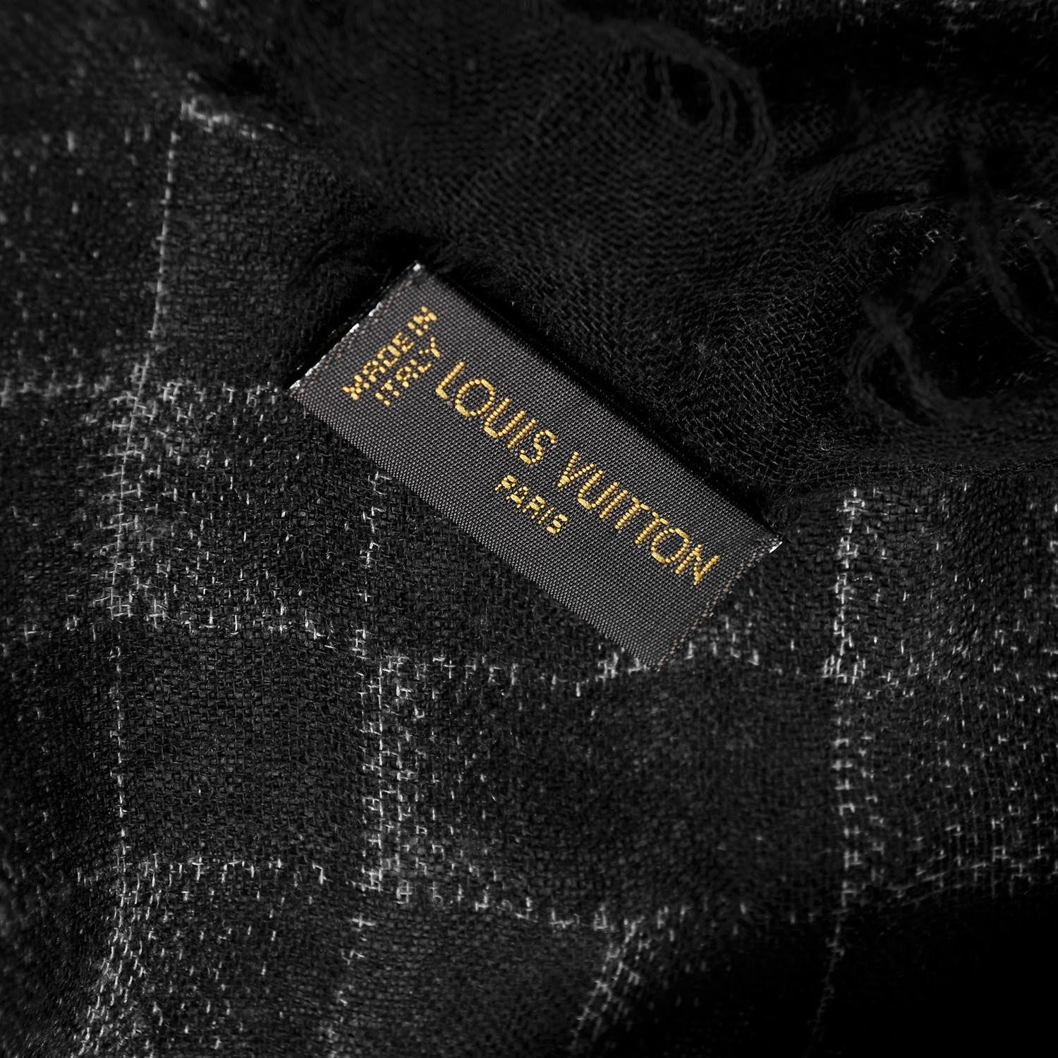 Louis Vuitton Cashmere Silk Etole Damier Stole Noir 7 of 7