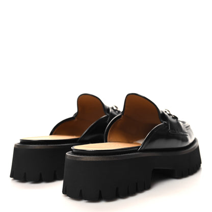 Gucci Magnum Calfskin Womens Horsebit Platform Mules 37.5 Black 4 of 9