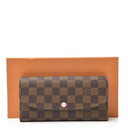 Louis Vuitton Damier Ebene Emilie Wallet Rose Ballerine 8 of 8