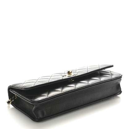 Chanel Lambskin Quilted Trendy CC Long Clutch With Chain Black 4 of 10