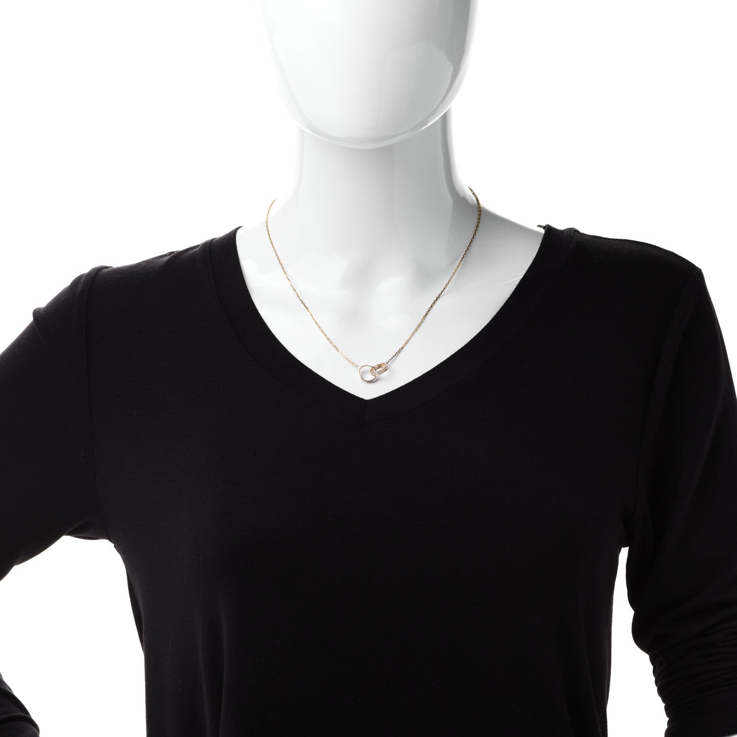 18K Yellow Gold Diamond Interlocking LOVE Necklace