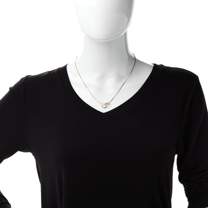 Cartier 18K Yellow Gold Diamond Interlocking LOVE Necklace 2 of 7