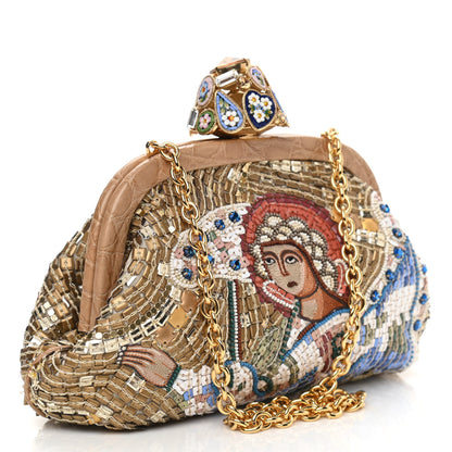 Dolce & Gabbana Beaded Crocodile Kiss Lock Chain Crossbody 3 of 9