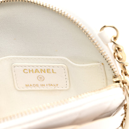 Chanel Lambskin Mini Camellia Bouquet Clutch With Chain White 6 of 10